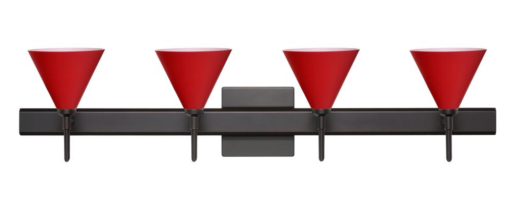 Besa Wall With Sq Canopy Kani Bronze Ruby Matte 4x40W G9