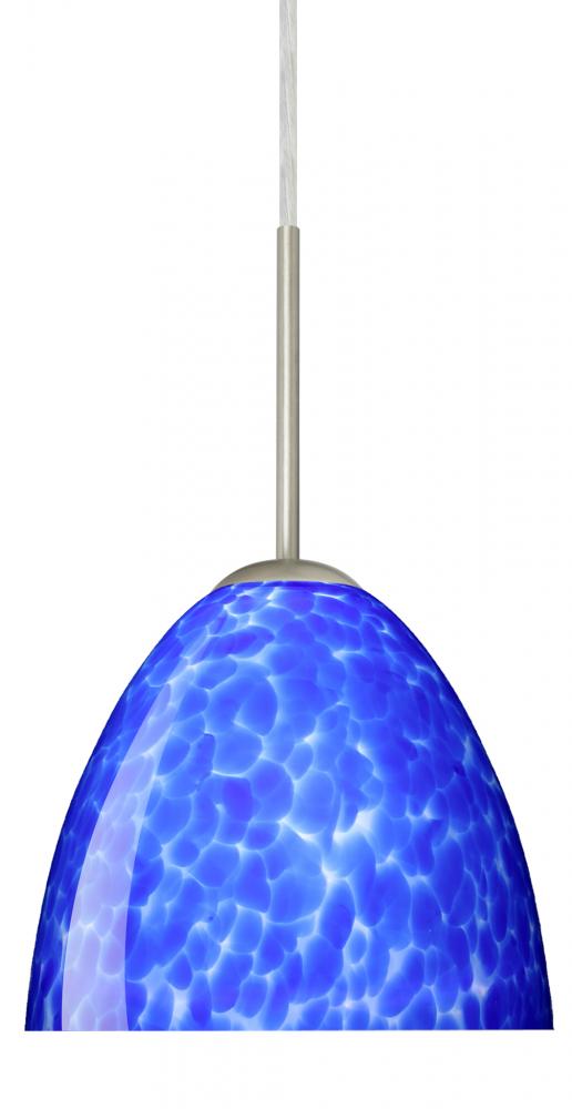 Besa Sasha Pendant For Multiport Canopy Satin Nickel Blue Cloud 1x50W E12 base