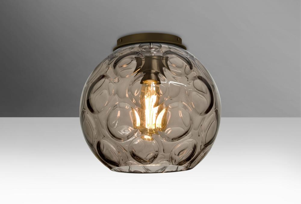 Besa, Bombay Ceiling, Smoke, Bronze Finish, 1x8W LED Filament