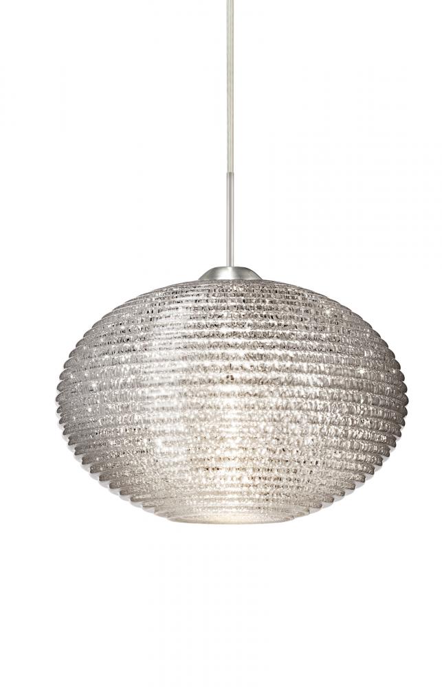 Besa Pendant For Multiport Canopy Pape 10 Satin Nickel Glitter 1x100W Medium Base