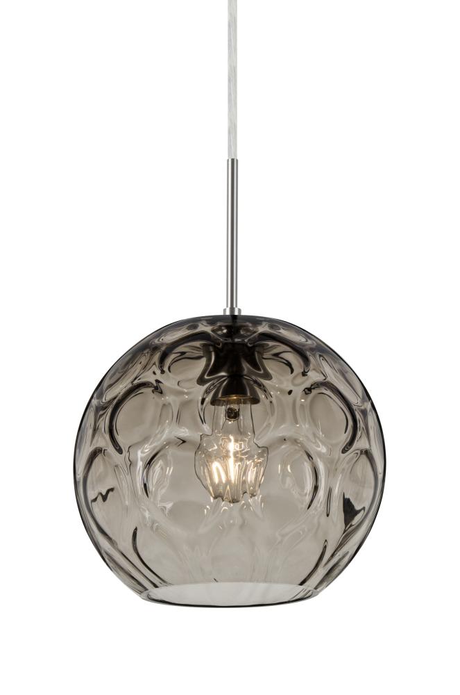 Besa Bombay Pendant For Multiport Canopy, Smoke, Satin Nickel Finish, 1x60W Medium Base
