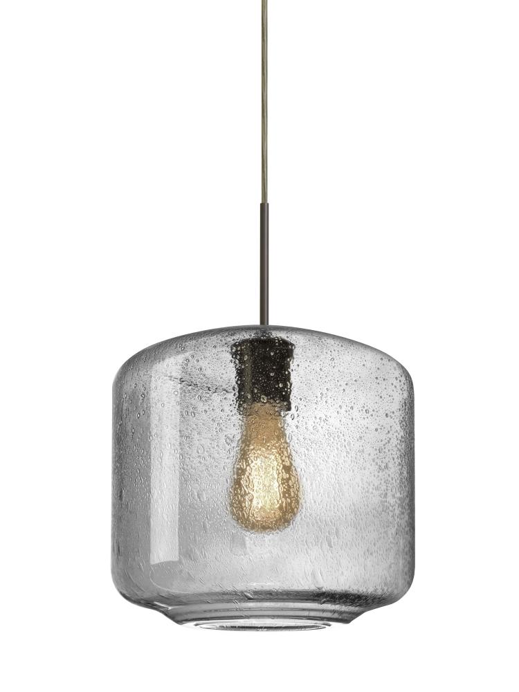 Besa Niles 10 Pendant For Multiport Canopy, Clear Bubble, Bronze Finish, 1x4W LED Filament