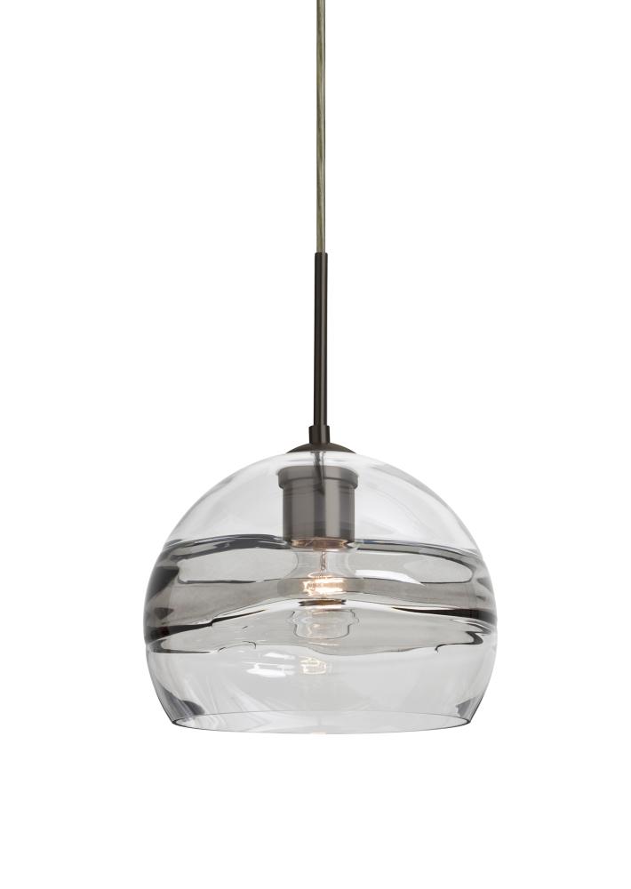 Besa Spirit 8 Pendant For Multiport Canopy, Smoke/Clear, Bronze Finish, 1x60W Medium Base