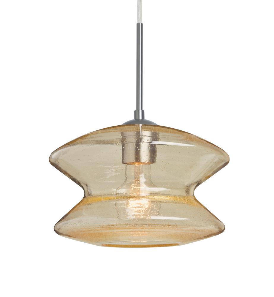 Besa, Zen Cord Pendant For Multiport Canopy, Gold Bubble, Satin Nickel Finish, 1x60W Medium Base