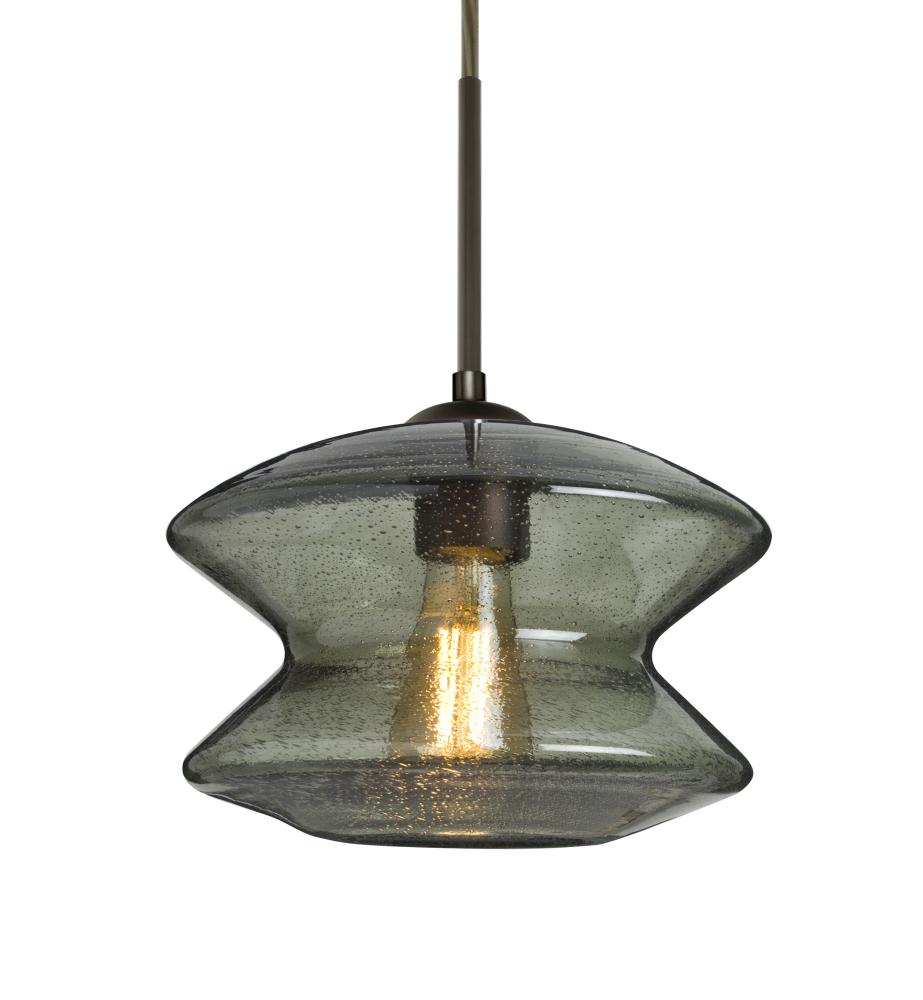 Besa, Zen Cord Pendant For Multiport Canopy, Moss Bubble, Bronze Finish, 1x8W LED Filament