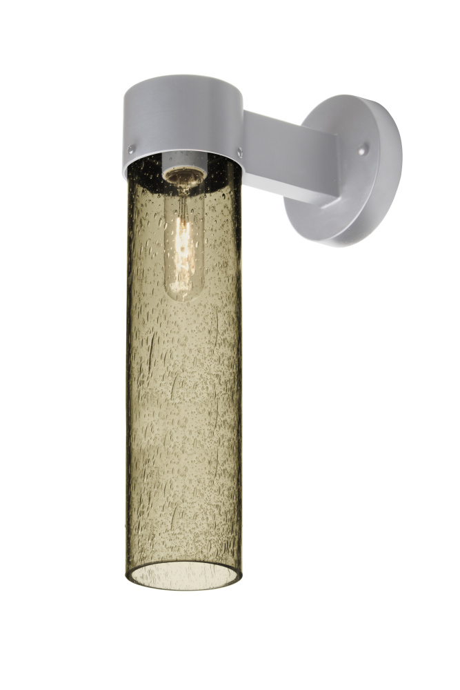 Besa, Juni 16 Outdoor Sconce, Latte Bubble, Silver Finish, 1x4W LED Filament