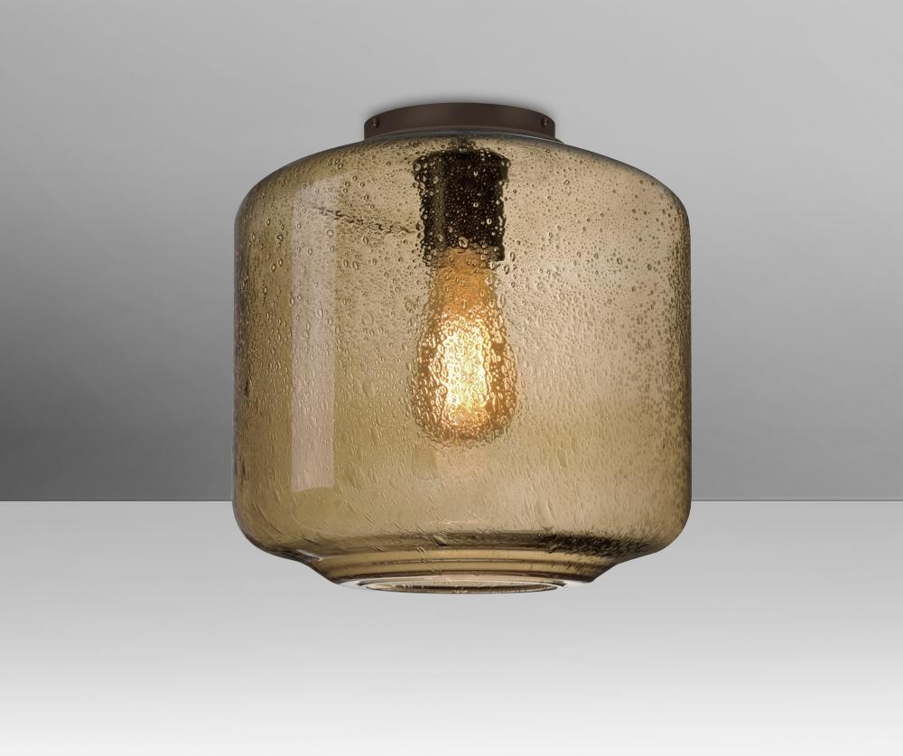 Besa Niles 10 Ceiling, Smoke Bubble, Bronze Finish, 1x8W LED Filament