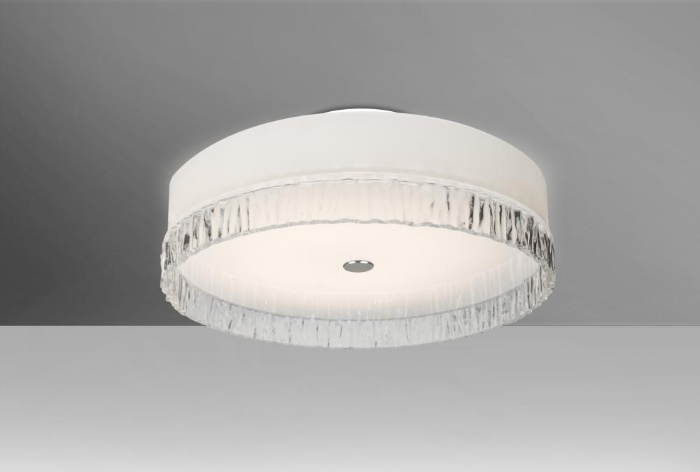 Besa Paco 19 Ceiling, Opal/Clear, 4x 9W T12 LED