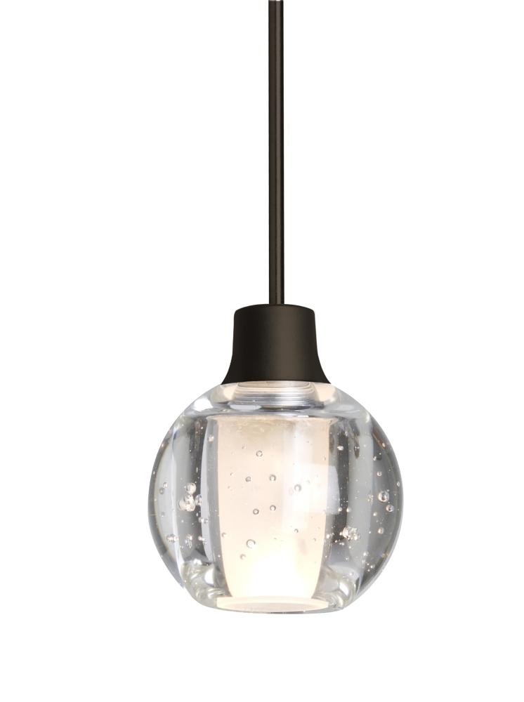 Besa, Boca 3 Cord Pendant, Clear Bubble, Bronze Finish, 1x35W MAX GY6.35 Base