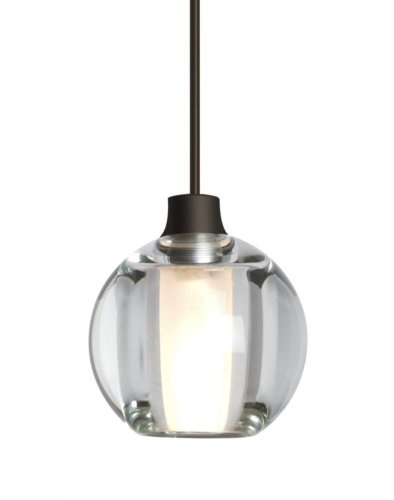 Besa, Boca 5 Cord Pendant, Clear, Bronze Finish, 1x35W MAX GY6.35 Base