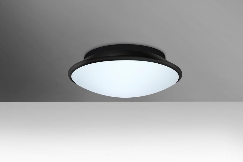 Besa, Silk 12 Ceiling, Opal/Black, 1x20W LED