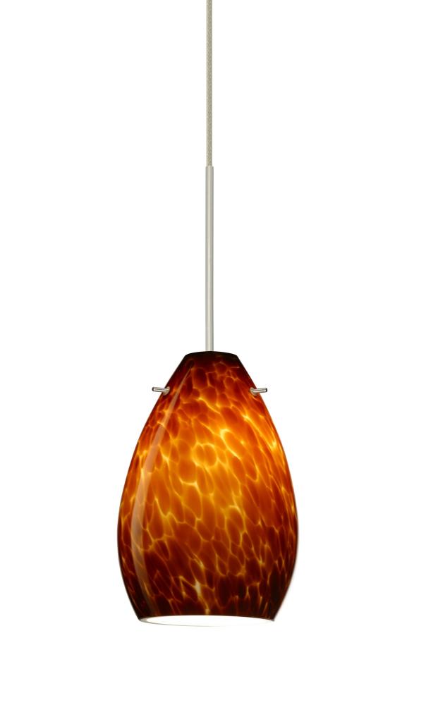 Besa Pendant For Mulitport Canopy Pera 6 Satin Nickel Amber Cloud 1x50W MAX GY6.35 Base