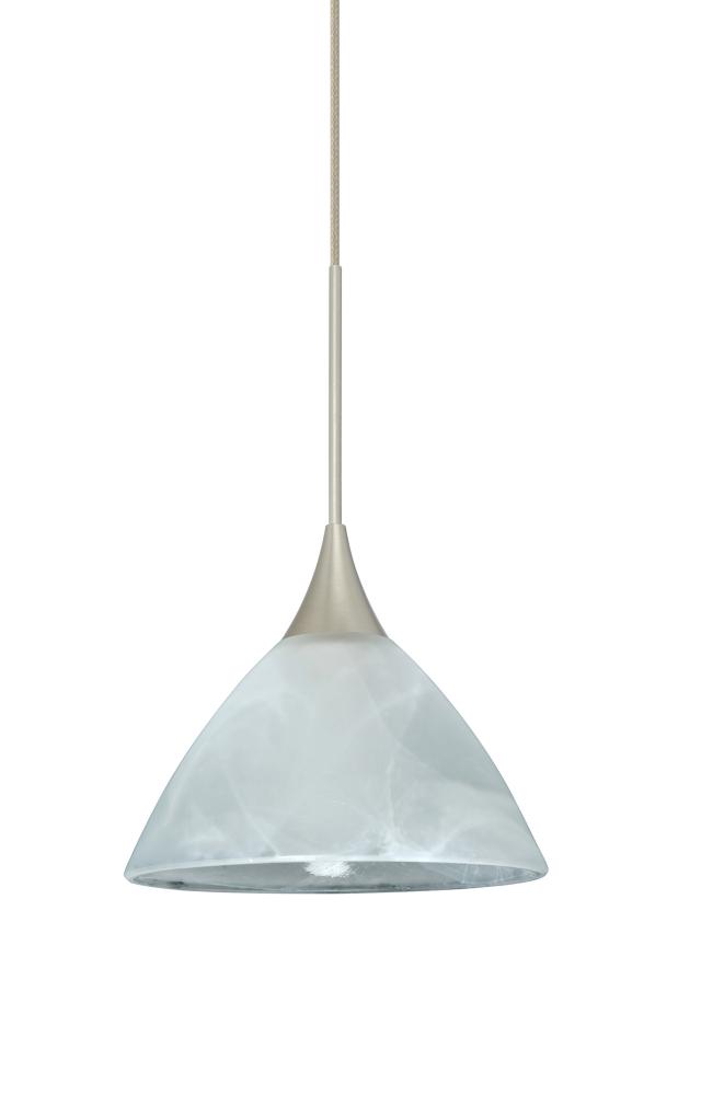 Besa Pendant For Multiport Canopy Domi Satin Nickel Marble 1x3W LED