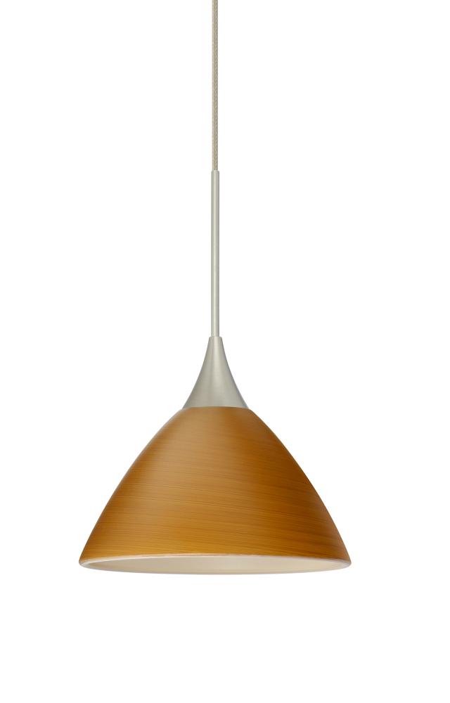 Besa Pendant For Multiport Canopy Domi Satin Nickel Oak 1x3W LED