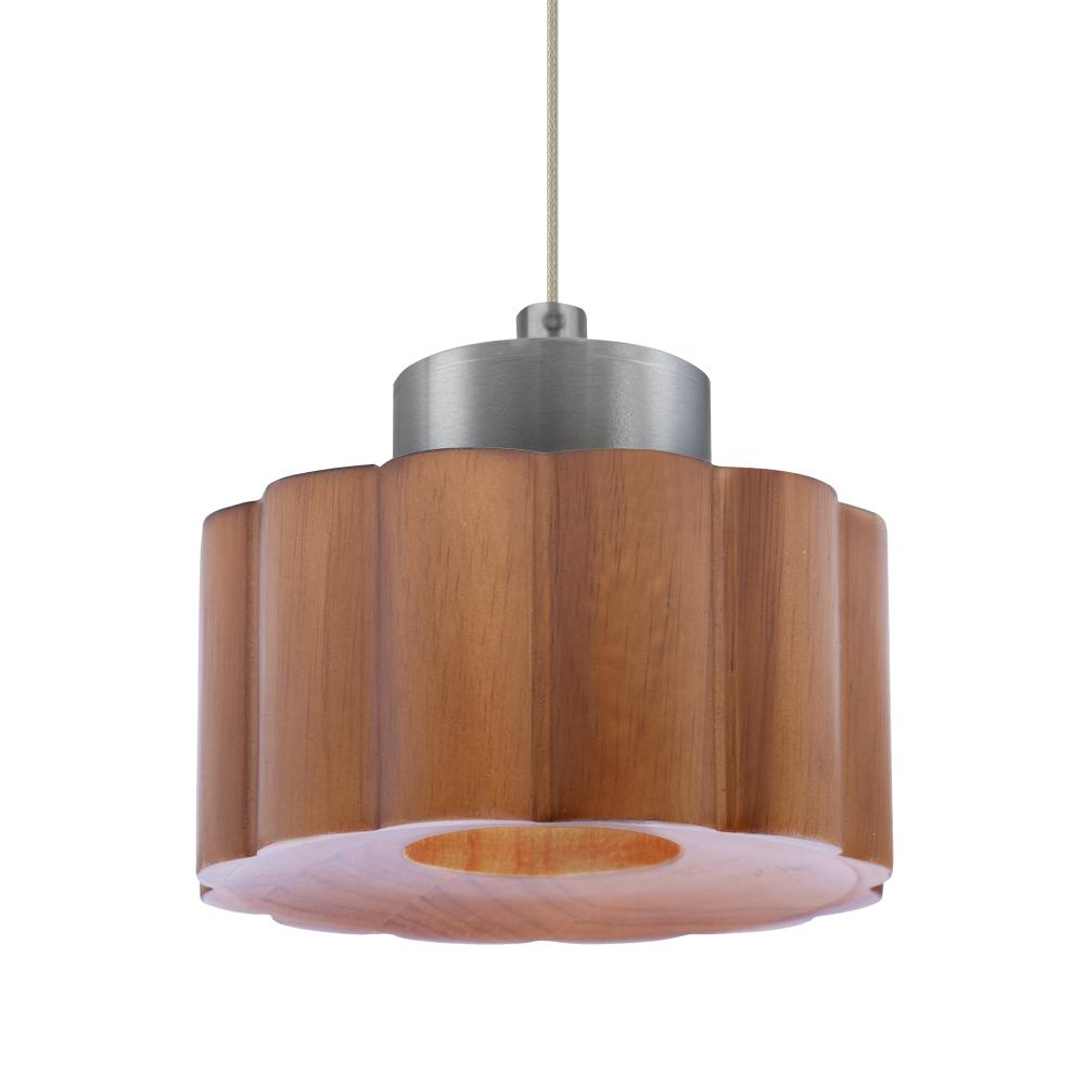 Besa, Kao Cord Pendant for Multiport Canopy, Medium, Satin Nickel Finish, 1x3W LED