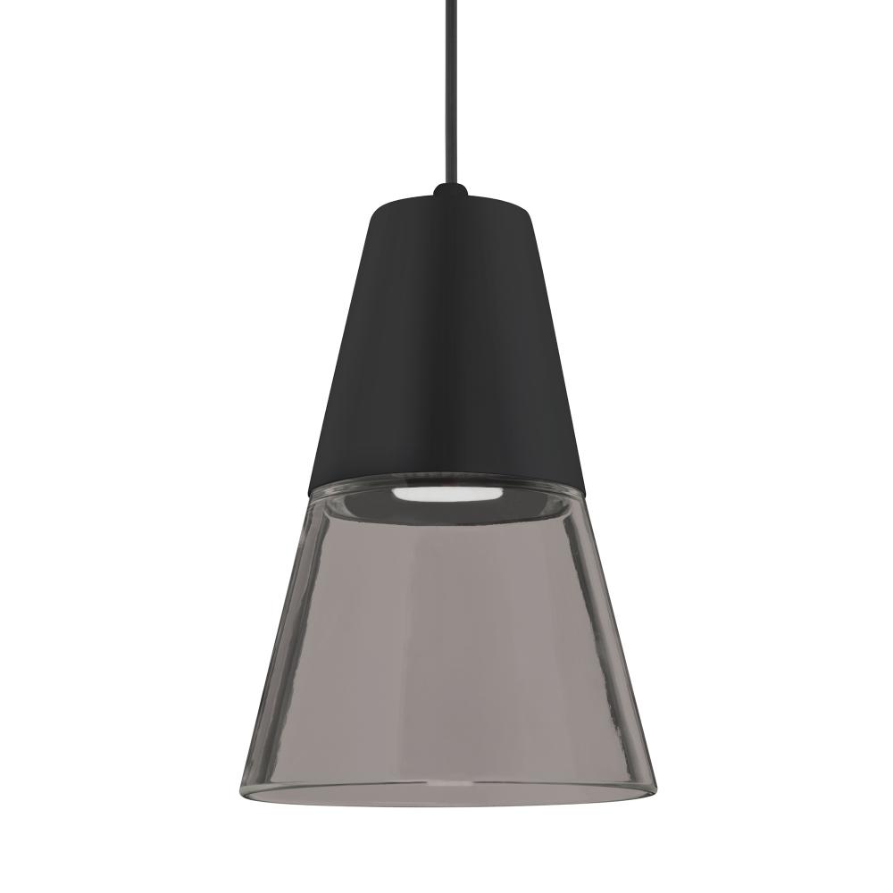 Besa Timo 6 Pendant For Multiport Canopies, Smoke/Black, Black Finish, 1x9W LED