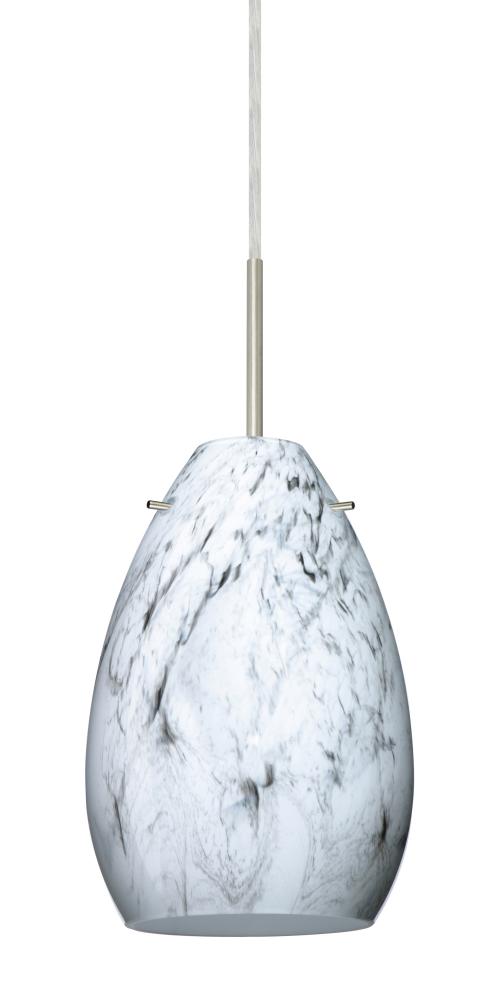 Besa Pendant for Multiport Canopy Pera 6 Satin Nickel Marble Grigio 1x50W Candelabra