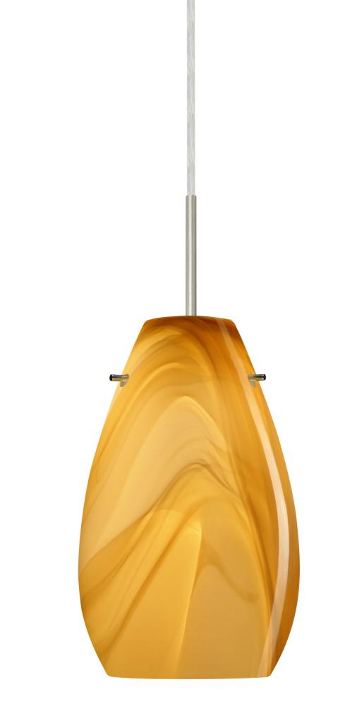 Besa Pera 9 LED Pendant For Multiport Canopy Honey Satin Nickel 1x9W LED