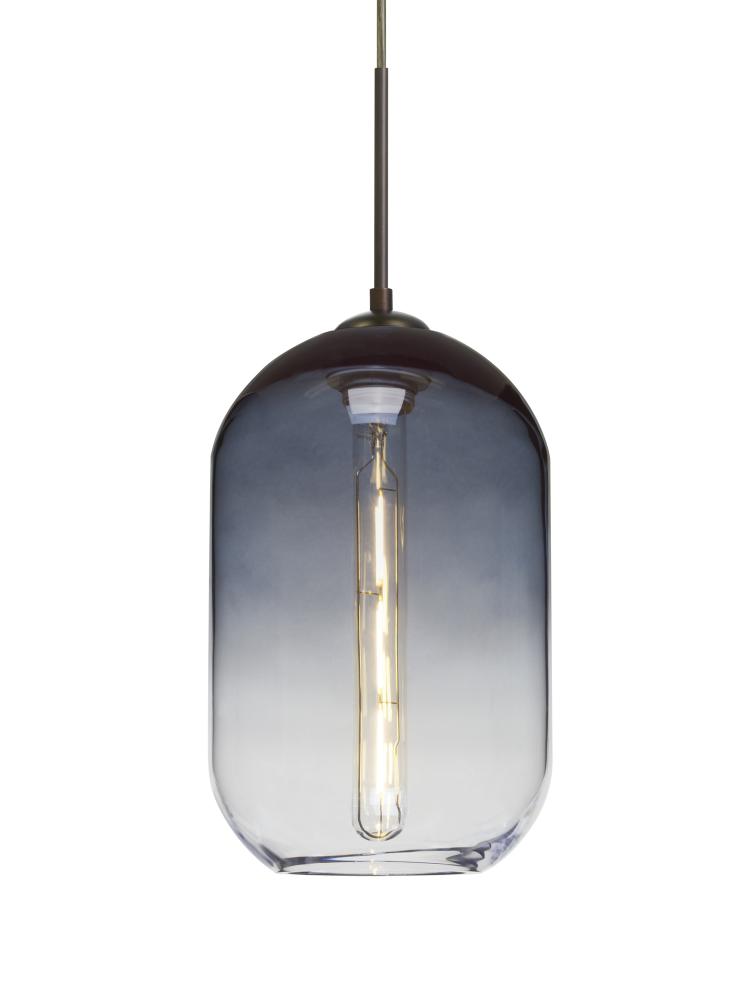 Besa, Omega 12 Cord Pendant For Multiport Canopies, Steel/Clear, Bronze Finish, 1x4W