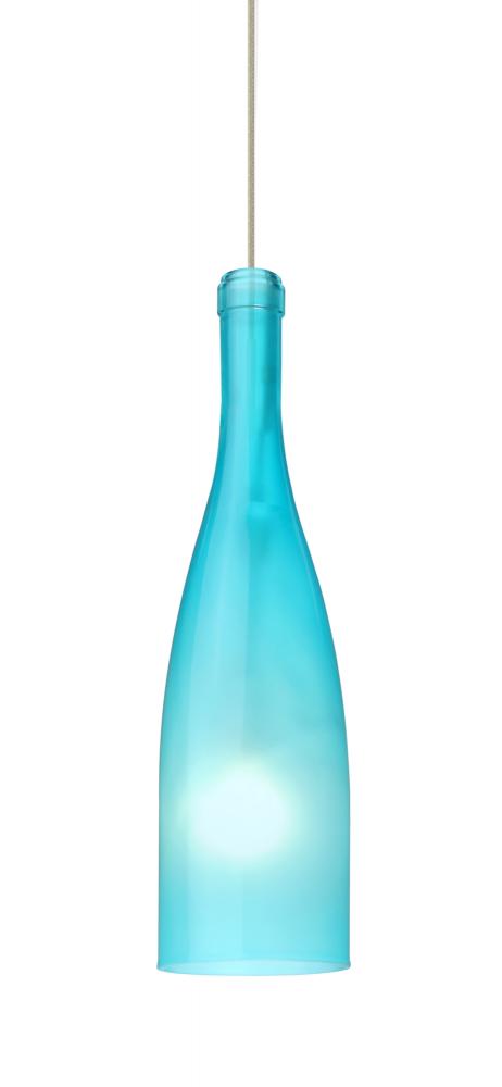 Besa Pendant Botella 10 Satin Nickel Blue Frost 1x35W Halogen