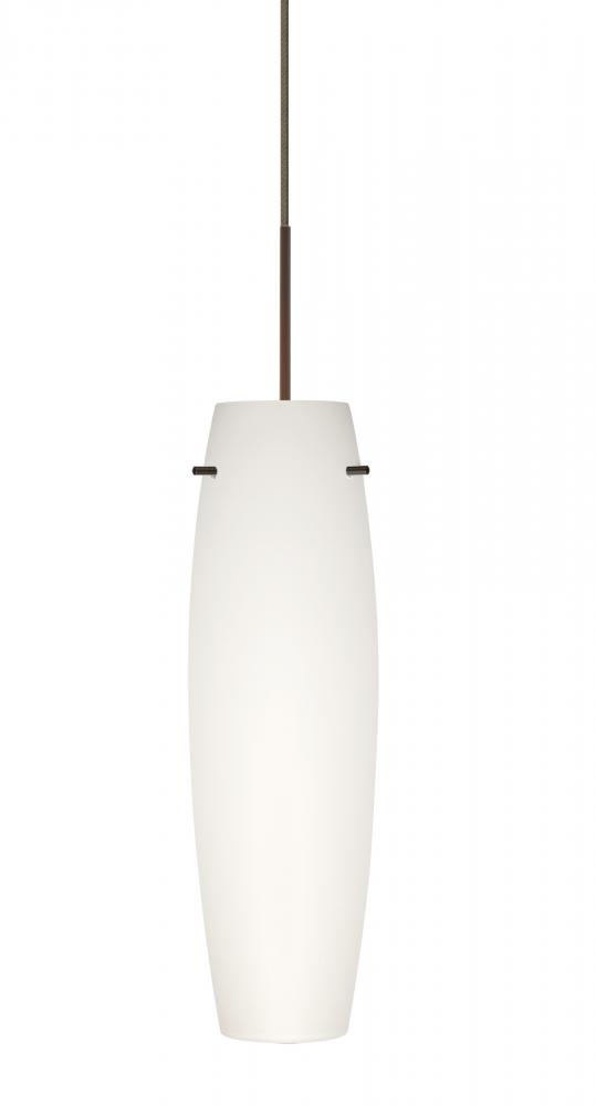 Besa Stilo 11 Pendant, Opal Matte, Bronze, 1x9W LED