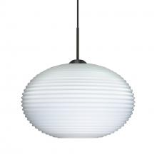 Besa Lighting 1JC-491207-BK - Besa Pendant Pape 10 Black Opal Ribbed 1x100W Medium Base