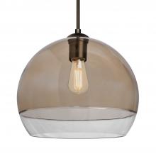 Besa Lighting 1JC-ALLY12SM-EDIL-BR - Besa, Ally 12 Cord Pendant, Smoke/Clear, Bronze Finish, 1x5W LED Filament