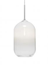 Besa Lighting 1JC-OMEGA12WH-SN - Besa, Omega 12 Cord Pendant, White/Clear, Satin Nickel Finish, 1x60W Medium Base