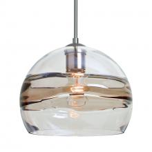 Besa Lighting 1JC-SPIR10SC-SN-L - Besa Spirit 10 Pendant, Smoke/Clear, Satin Nickel Finish, 1x60W Medium Base, 15Ft. Cord