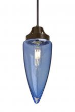 Besa Lighting 1JC-SULUBL-EDIL-BR - Besa, Sulu Cord Pendant, Blue Bubble, Bronze Finish, 1x8W LED Filament