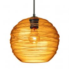 Besa Lighting 1JT-462782-BK - Besa Wave 10 Pendant Black Amber 1x60W Medium Base