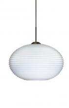 Besa Lighting 1JT-491207-BR - Besa Pendant Pape 10 Bronze Opal Ribbed 1x100W Medium Base
