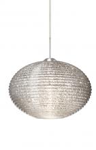 Besa Lighting 1JT-4913GL-SN - Besa Pendant Pape 12 Satin Nickel Glitter 1x100W Medium Base