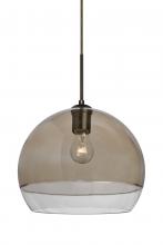 Besa Lighting 1JT-ALLY12SM-BR - Besa, Ally 12 Cord Pendant, Smoke/Clear, Bronze Finish, 1x60W Medium Base