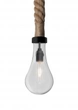 Besa Lighting 1JT-DASHCL-BK - Besa Dash Rope Pendant, Clear, Black Finish, 1x40W Medium Base