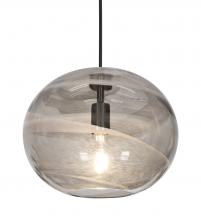 Besa Lighting 1JT-GENOSM-EDIL-BK - Besa, Geno Cord Pendant, Vapor Smoke, Black Finish, 1x8W LED Filament