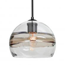 Besa Lighting 1JT-SPIR8SC-BK - Besa Spirit 8 Pendant, Smoke/Clear, Black Finish, 1x60W Medium Base