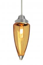 Besa Lighting 1JT-SULUAM-EDIL-SN - Besa, Sulu Cord Pendant, Amber Bubble, Satin Nickel Finish, 1x8W LED Filament