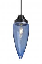 Besa Lighting 1JT-SULUBL-EDIL-BK - Besa, Sulu Cord Pendant, Blue Bubble, Black Finish, 1x8W LED Filament