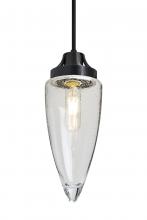 Besa Lighting 1JT-SULUCL-EDIL-BK - Besa, Sulu Cord Pendant, Clear Bubble, Black Finish, 1x8W LED Filament