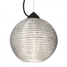 Besa Lighting 1KX-4616GL-BK - Besa Kristall 8 Pendant Black Glitter 1x75W Medium Base
