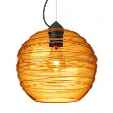 Besa Lighting 1KX-462782-BK - Besa Wave 10 Pendant Black Amber 1x60W Medium Base