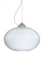 Besa Lighting 1KX-491307-SN - Besa Pape 12 Pendant 1Kx Opal Ribbed Satin Nickel 1x100W Medium Base