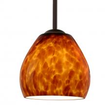 Besa Lighting 1TT-412218-MED-BR - Besa Bolla Pendant Amber Cloud Bronze 1x40W B10 Medium base
