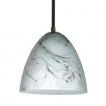 Besa Lighting 1TT-4470MG-BK - Besa Vila Stem Pendant Black Marble Grigio 1x60W Medium Base