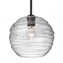 Besa Lighting 1TT-462761-BK - Besa Wave 10 Stem Pendant Black Clear 1x60W Medium Base