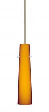 Besa Lighting 1TT-567480-SN - Besa Camino Stem Pendant Satin Nickel Amber Matte 1x40W E12 base