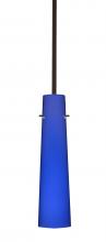 Besa Lighting 1TT-5674CM-BR - Besa Camino Stem Pendant Bronze Cobalt Blue Matte 1x40W E12 base