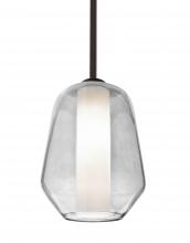 Besa Lighting 1TT-LINKCL-BR - Besa Link Stem Pendant, Clear/Opal, Bronze Finish, 1x60W Medium Base