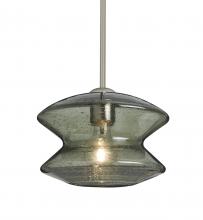 Besa Lighting 1TT-ZENMS-SN - Besa, Zen Stem Pendant, Moss Bubble, Satin Nickel Finish, 1x60W Medium Base